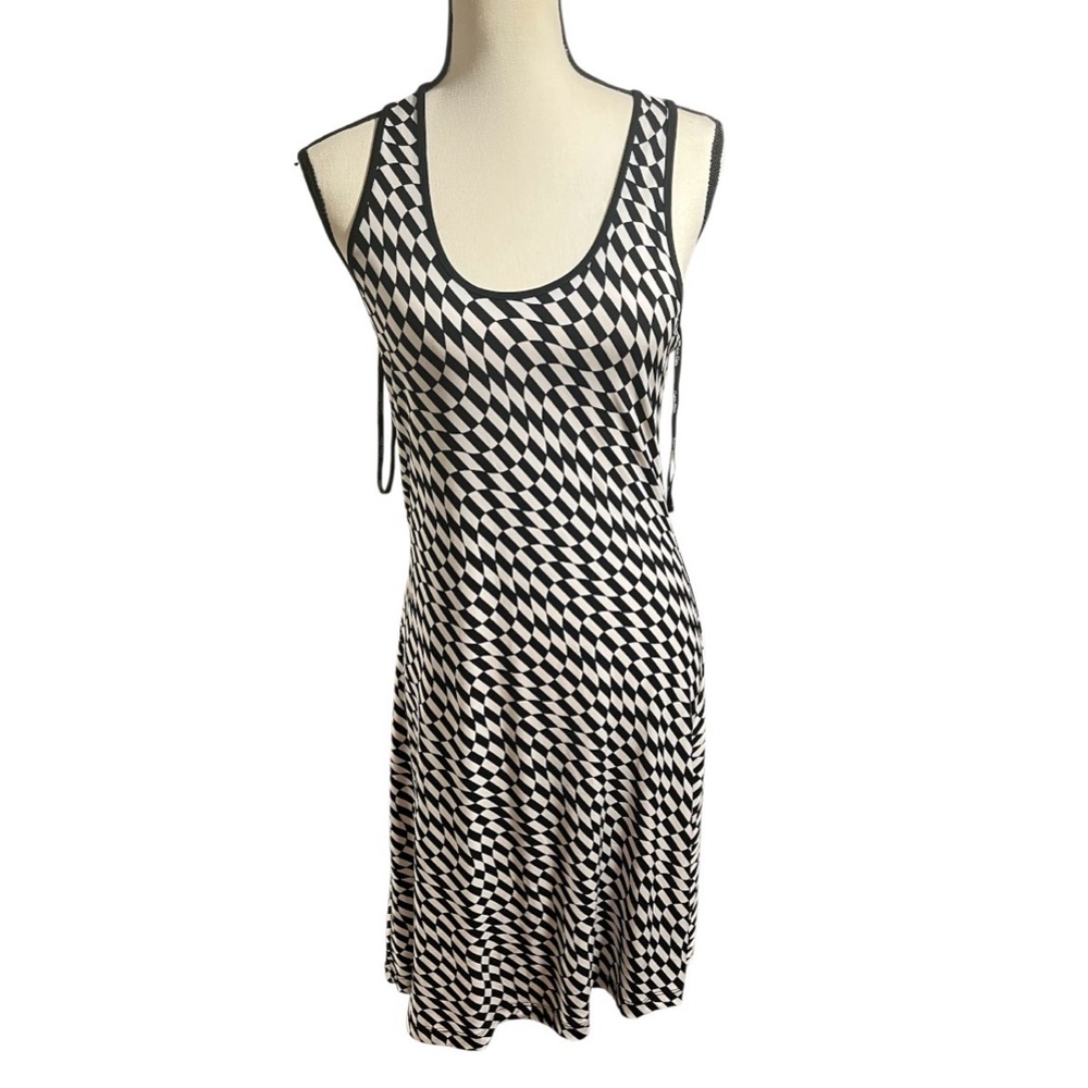 Vintage Calvin Klein Black and White Geometric Dress